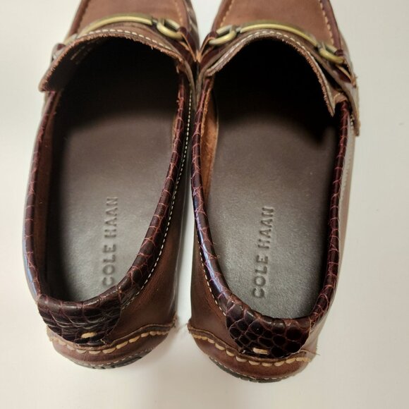 Cole Haan Somerset Bit II Brown Croc Print Trim Loafers Leather Mens Shoes 8.5 main image 4